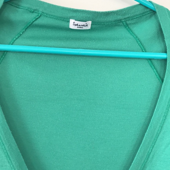 Green Splendid Wrap Top - Picture 2 of 5